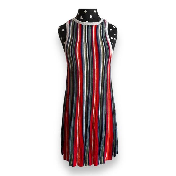 Free People Womens Dress Sz S Rainbow Dragon Metallic Striped Mini Sweater - Picture 5 of 10